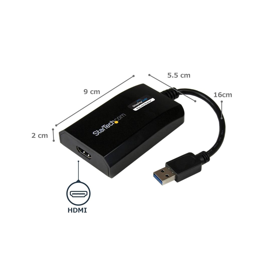 Startech USB 3.0 to HDMI Adapter cable Black