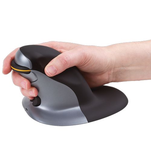 Fellowes Penguin Ambidextrous Vertical Small Wireless Mouse Black/Silver