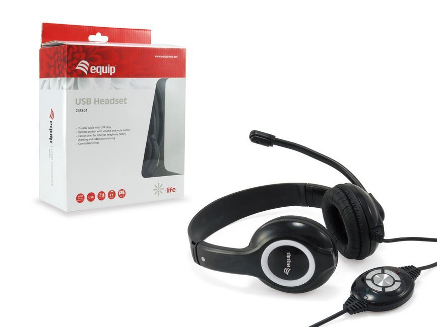 EQuip 245301 USB Headset Black