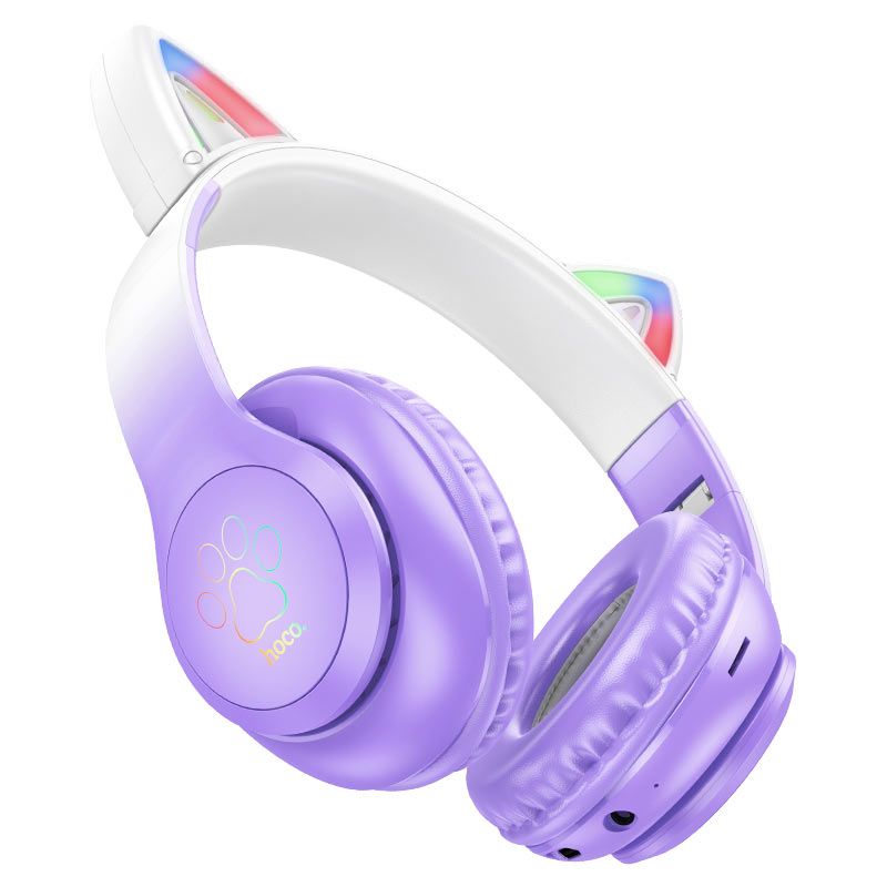Hoco  W42 Cat Wireless Bluetooth Headset Purple