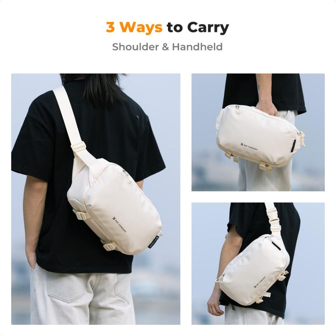 K&F Concept 2in1 Sling Bag Everyday Shoulder Bag & Photography Camera Backpack 10L Beige