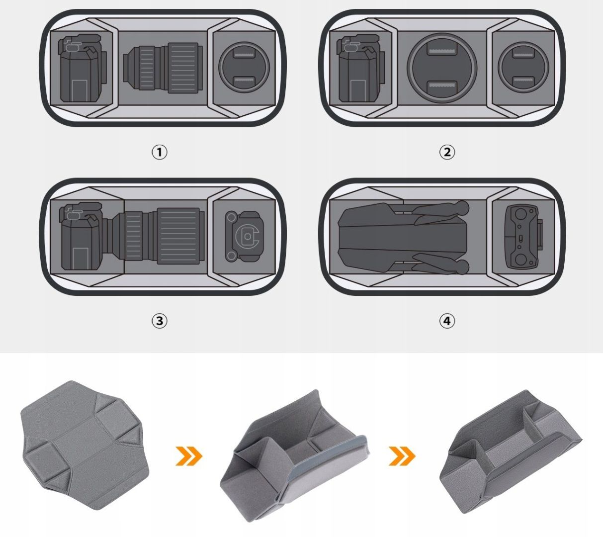 K&F Concept 2in1 Sling Bag Everyday Shoulder Bag & Photography Camera Backpack 10L Black/Grey Camo