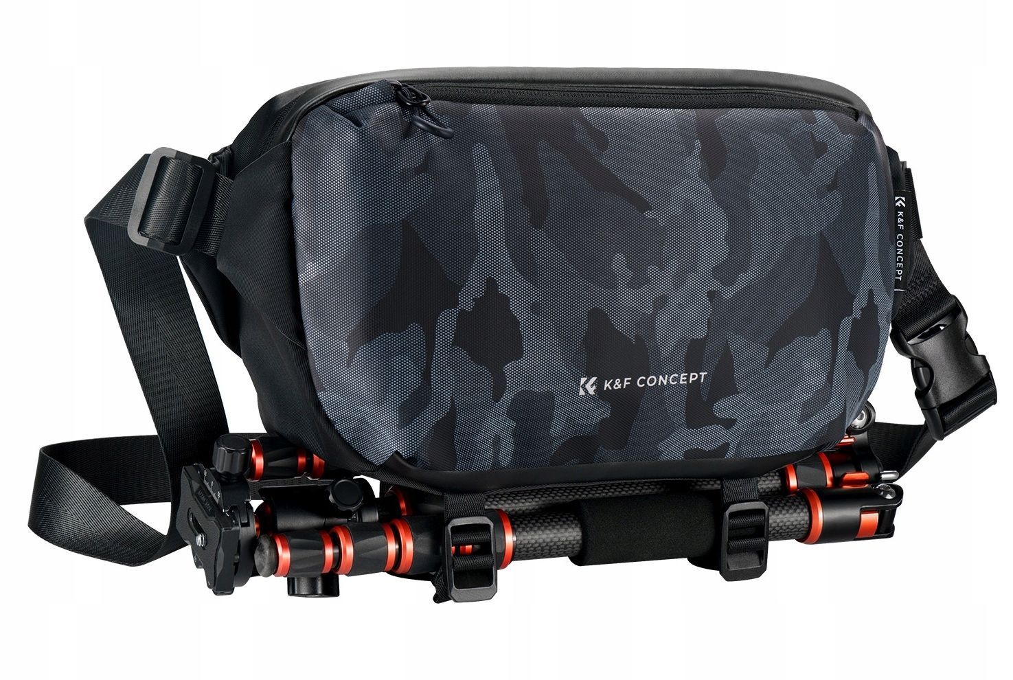 K&F Concept 2in1 Sling Bag Everyday Shoulder Bag & Photography Camera Backpack 10L Black/Grey Camo