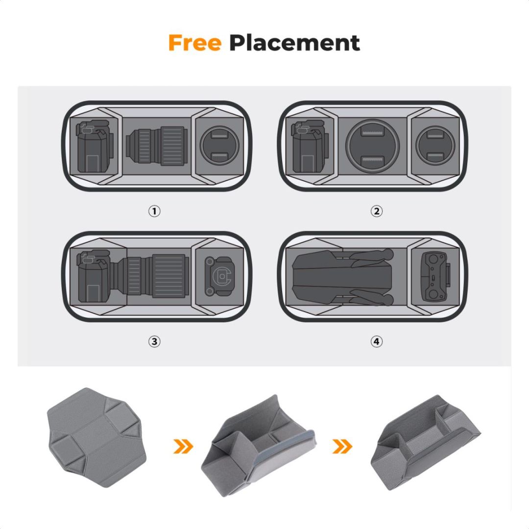 K&F Concept 2in1 Sling Bag Everyday Shoulder Bag & Photography Camera Backpack 10L Dark Grey