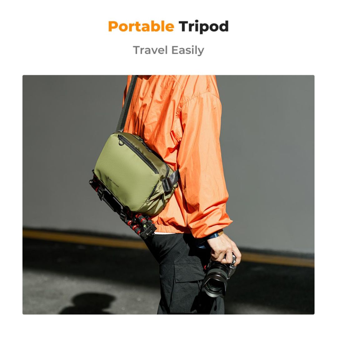 K&F Concept 2in1 Sling Bag Everyday Shoulder Bag & Photography Camera Backpack 10L Green