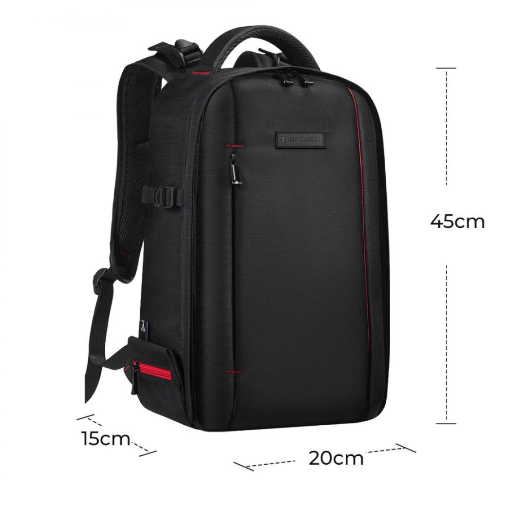 K&F Concept Lightweight Camera Backpack for Photographers 18L Black/Red