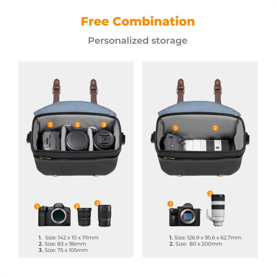 K&F Concept Camera Sling Bag 10L Grey/Brown