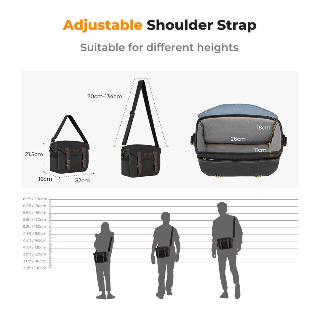 K&F Concept Camera Sling Bag 10L Grey/Brown