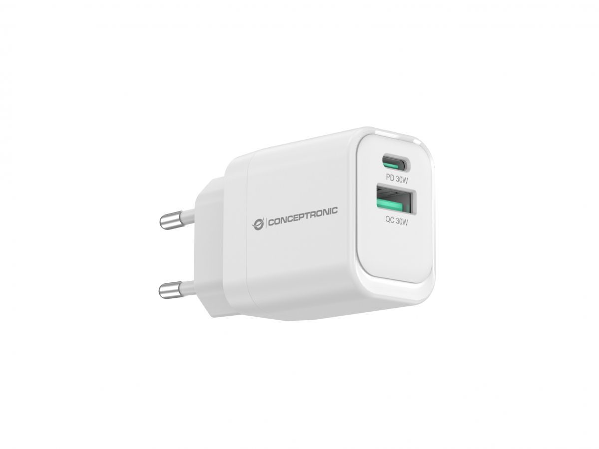 Conceptronic  ALTHEA19W33 2-Port 33W GaN USB PD Charger White