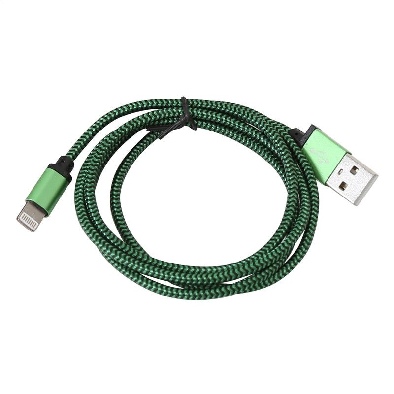 Platinet USB Lightning fabric braided cable 1m Green