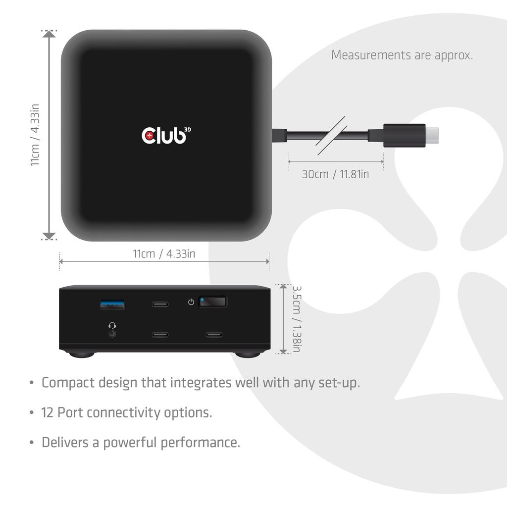 Club3D 12-1 USB-C Quad DisplayLink Docking Station