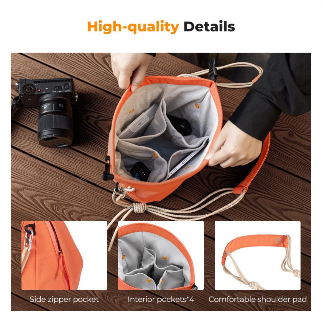 K&F Concept Camera Sling Small camera bag 5L Orange
