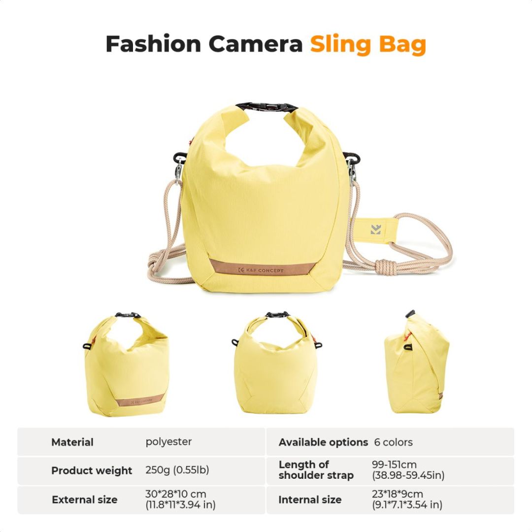 K&F Concept Camera Sling Small camera bag 5L Yellow