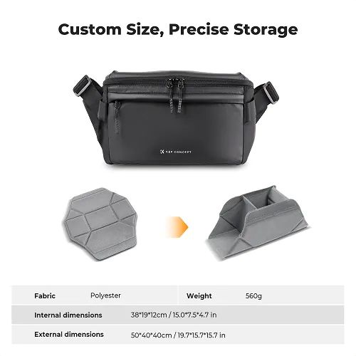 K&F Concept Waterproof Urban Wander Sling/Shoulder Camera Bag 10L Black