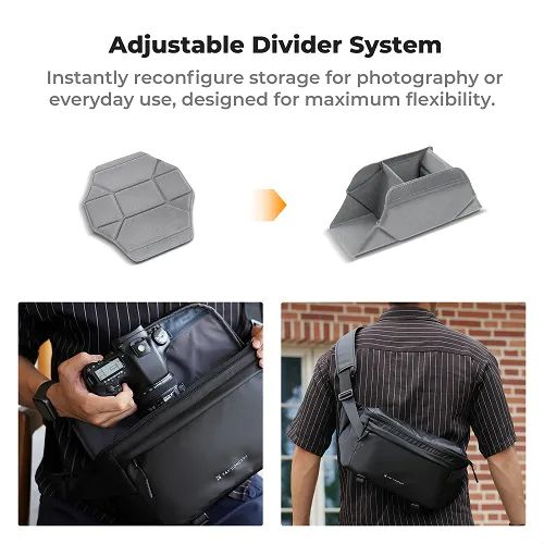K&F Concept Waterproof Urban Wander Sling/Shoulder Camera Bag 10L Black