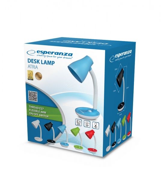 Esperanza Atria E27 Desk Lamp Red