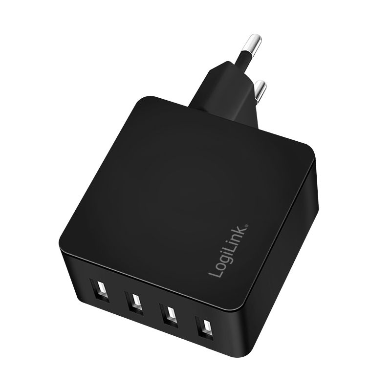 Logilink 4 port USB socket adapter 24 W 4x USB-A Black