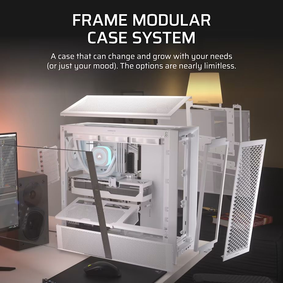 Corsair Frame 4000D Tempered Glass White