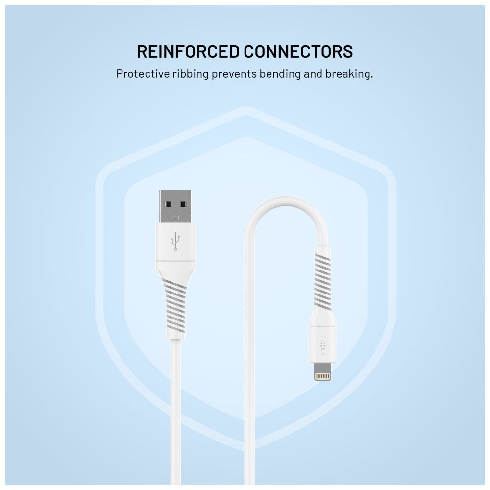 FIXED USB2.0 USB/Lightning kábel, 1,2m, fehér