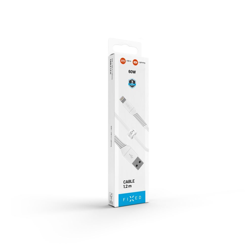 FIXED USB2.0 USB/Lightning kábel, 1,2m, fehér