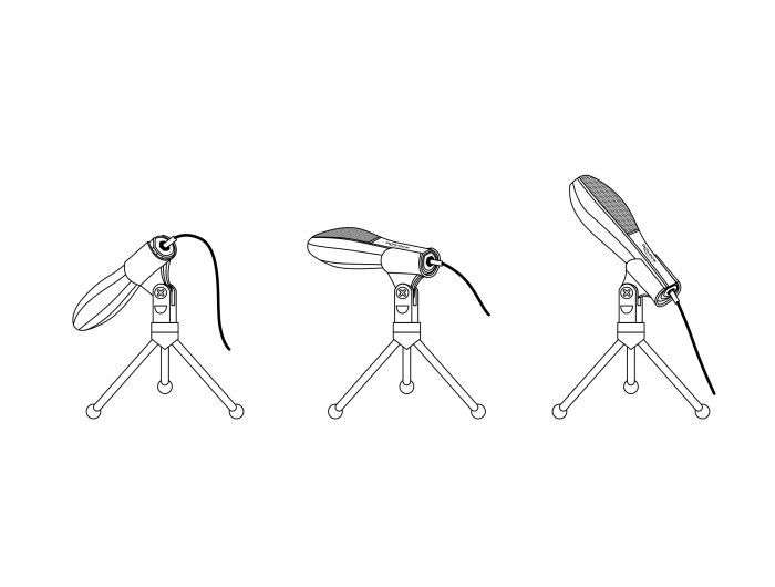 DeLock USB Condenser Microphone with Table Stand ideal for gaming Skype and vocals