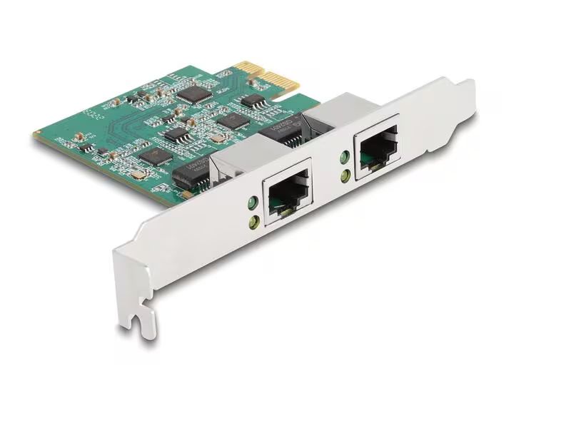 DeLock PCI Express x1 Network Card Gigabit LAN 2 x RJ45 BCM