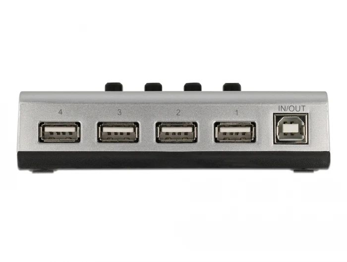 DeLock 4-portos USB2.0 HUB with Switches Silver/Black