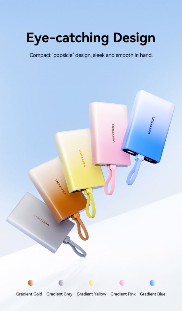 Vention 10000mAh Power Bank Gradient Pink