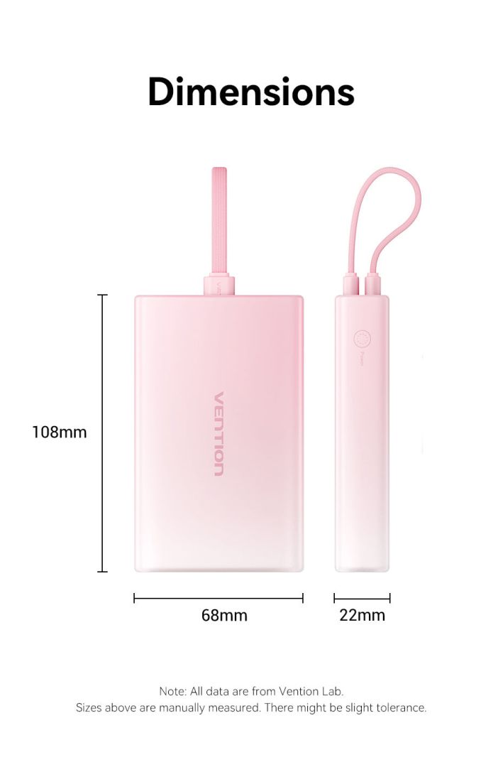 Vention 10000mAh Power Bank Gradient Yellow