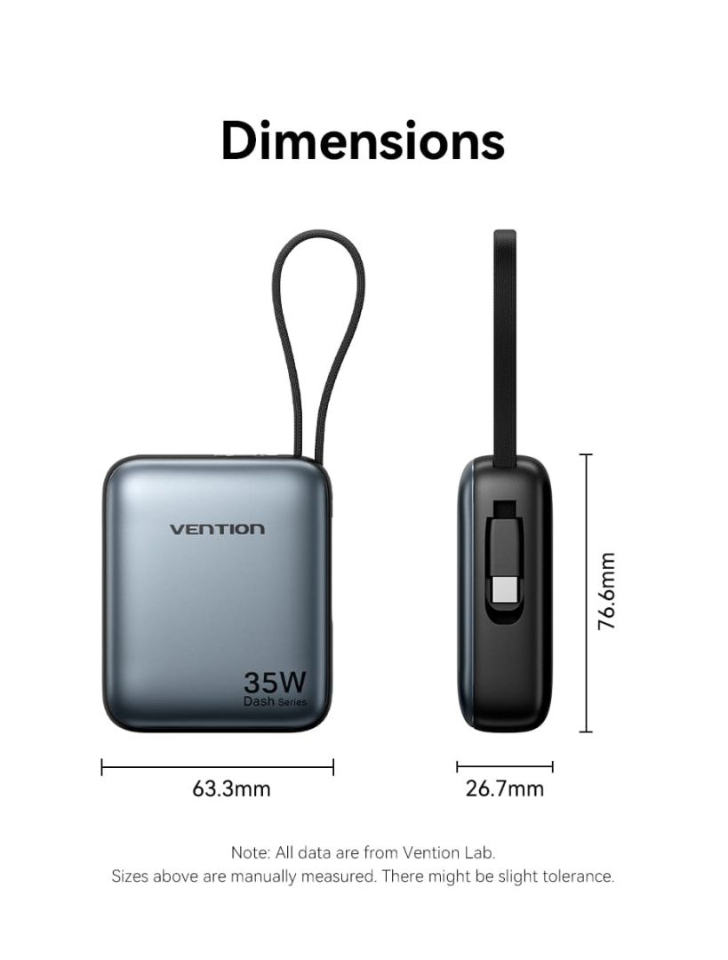 Vention 10000mAh Power Bank Beige