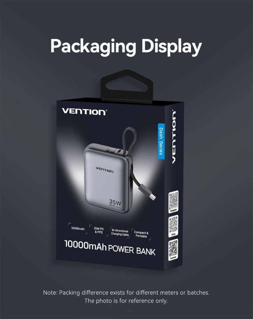 Vention 10000mAh Power Bank Beige