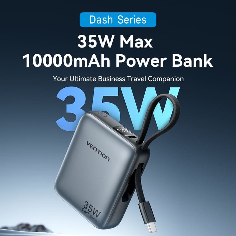 Vention 10000mAh Power Bank Grey