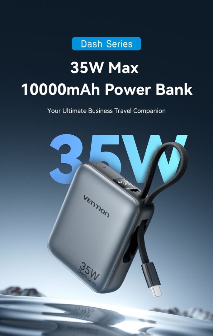 Vention 10000mAh Power Bank Grey