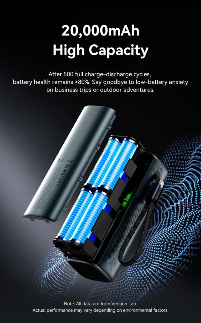 Vention 20000mAh Power Bank Grey