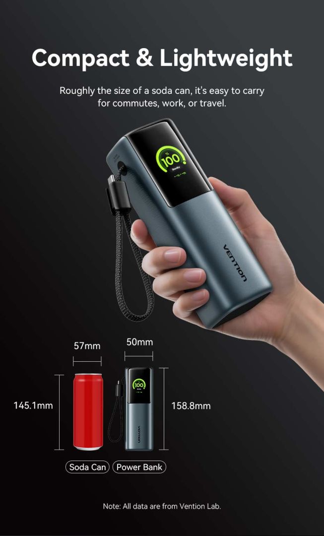 Vention 20000mAh Power Bank Grey