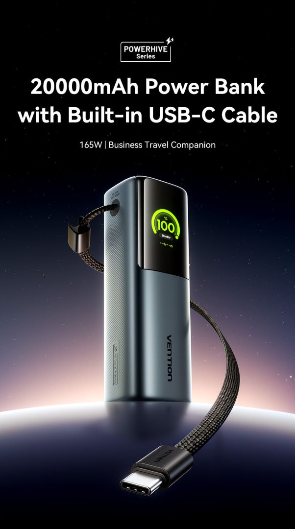 Vention 20000mAh Power Bank Grey