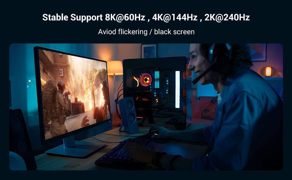 Vention Cotton Braided HDMI-A Male to Male HD Cable 8K 3m Blue Aluminum