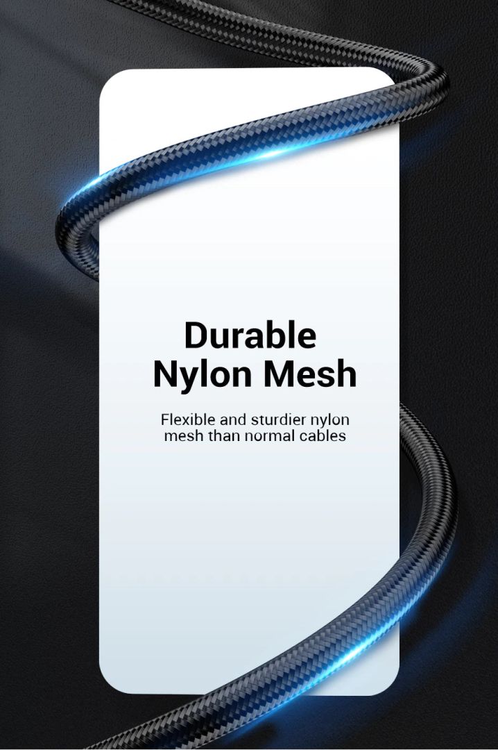 Vention Cotton Braided USB 2.0 A Male to C Male 3A Cable 1m Gray