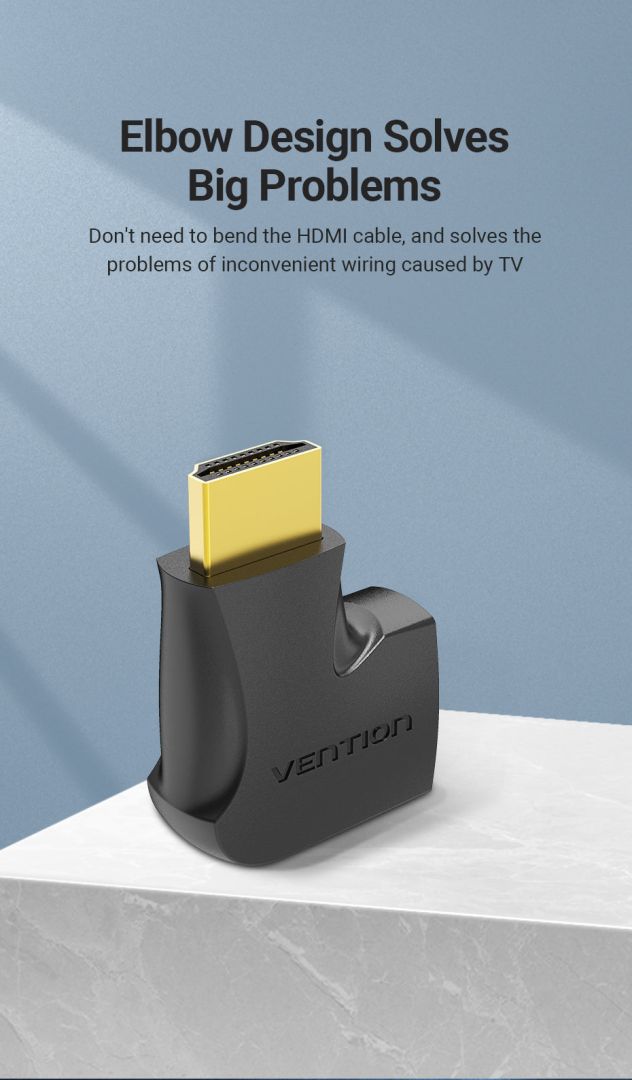 Vention HDMI 270 Degree Male to Female Vertical Flat Adapter Black