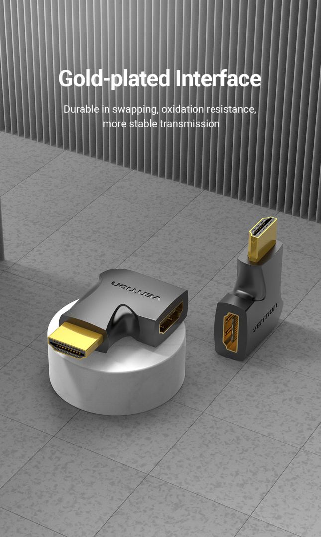 Vention HDMI 270 Degree Male to Female Vertical Flat Adapter Black