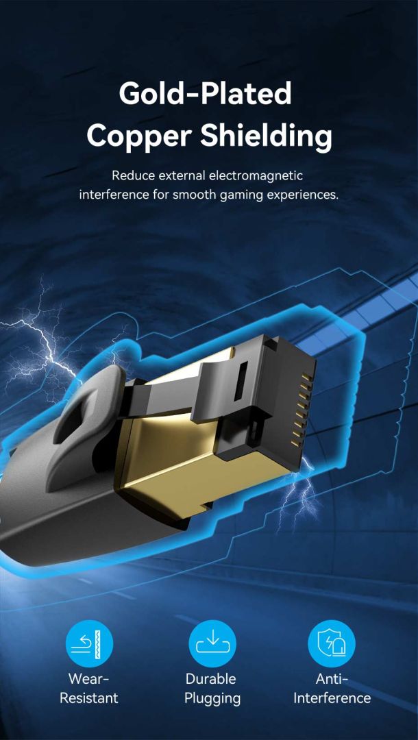 Vention CAT8 S-FTP Patch Cable 1m Black