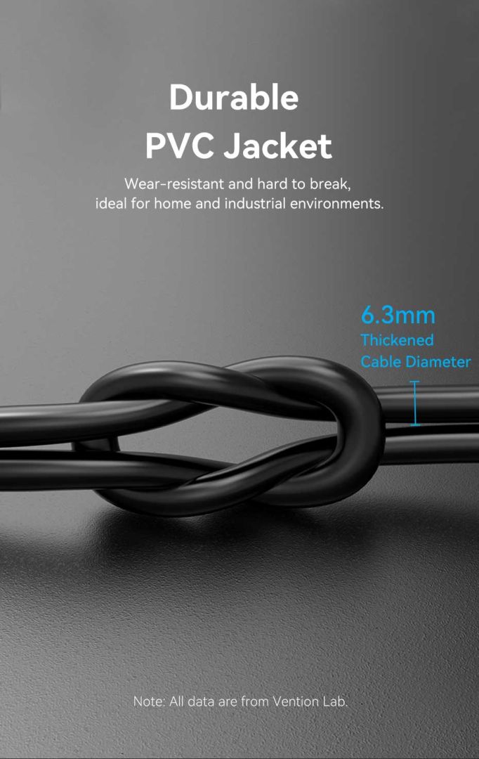 Vention CAT8 S-FTP Patch Cable 3m Black