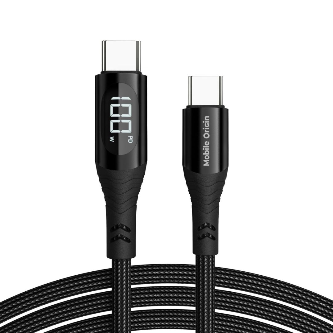 Mobile Origin 100W Display Cable USB-C to USB-C 1,5m Black