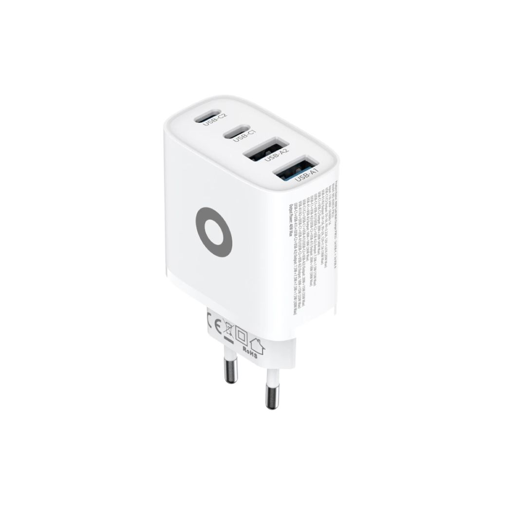 Mobile Origin 40W GaN Wall Charger PW22 2x USB-C+2x USB-A White
