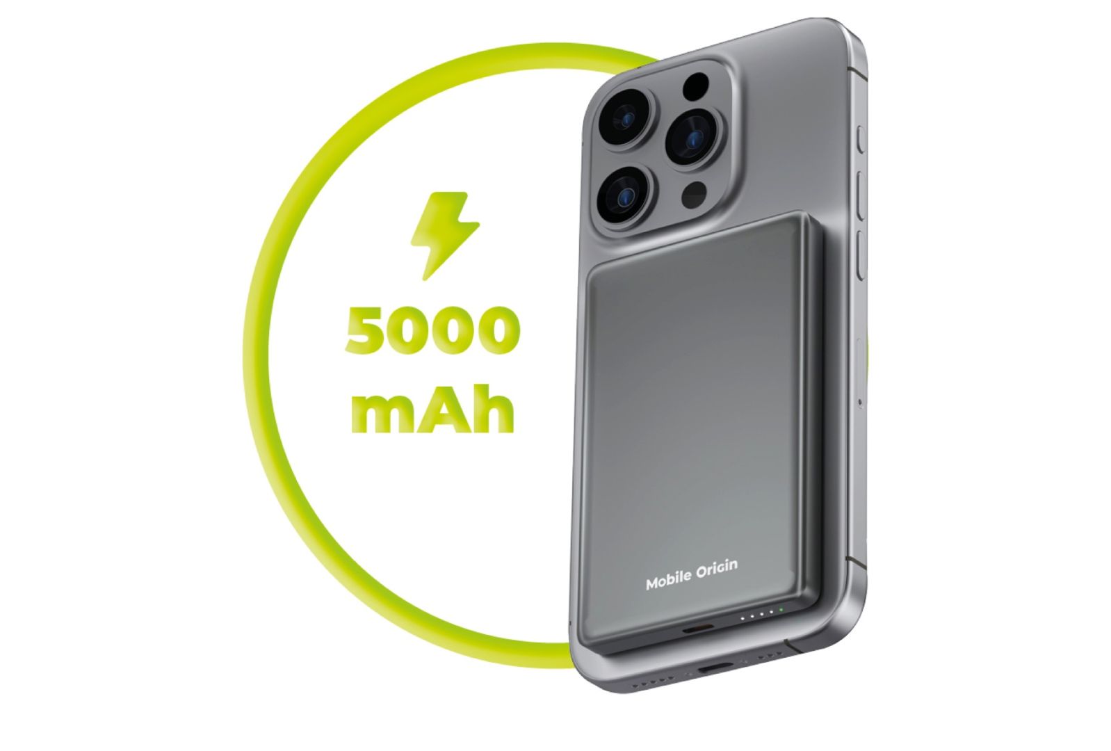 Mobile Origin Wireless Metal Slim 5000mAh PowerBank Space Gray