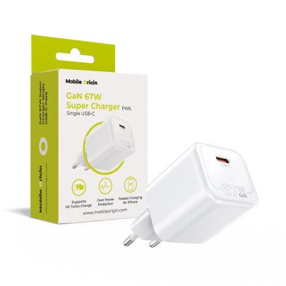 Mobile Origin GaN 67W Super Charger Single USB-C White