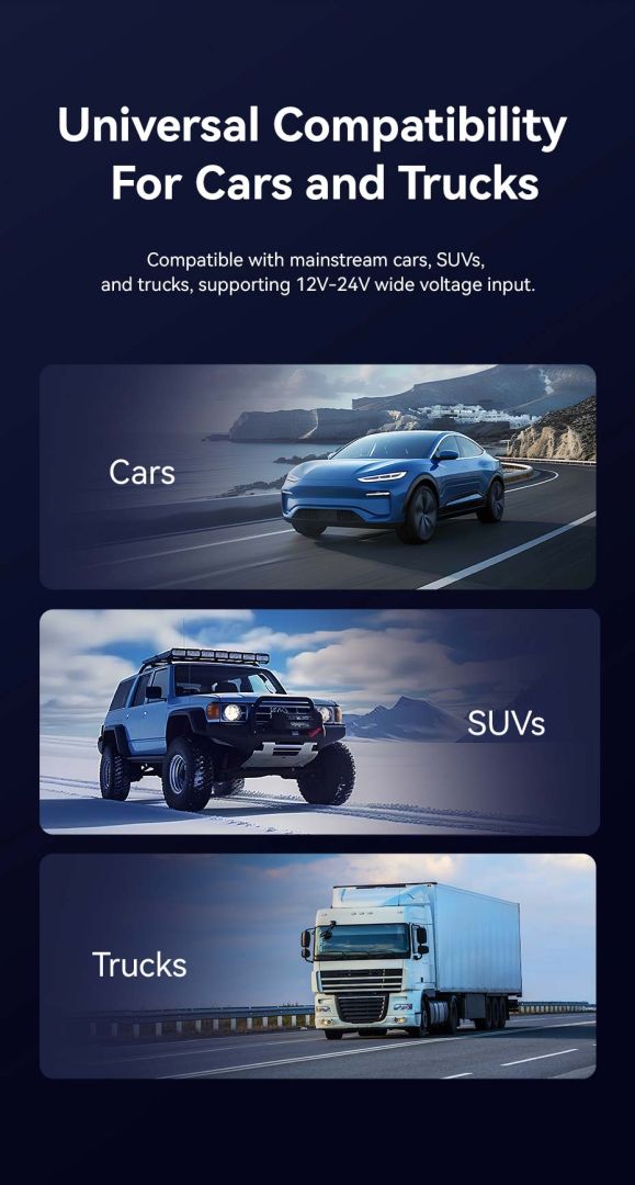 Vention Three-Port USB C+C+A (100W+65W+30W) Car Charger Black