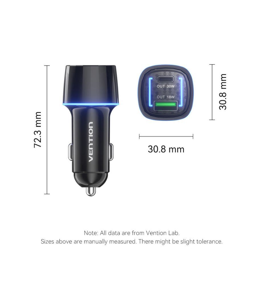 Vention Car Charger Black