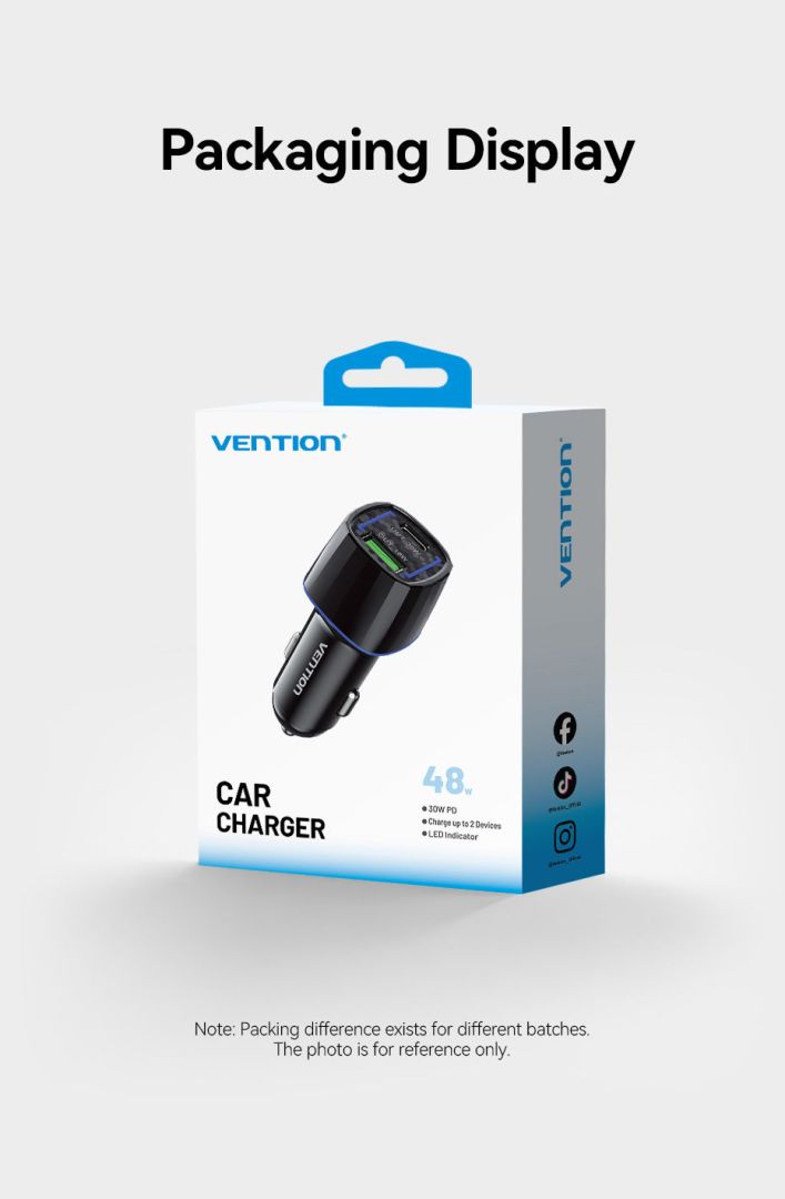 Vention Car Charger Black