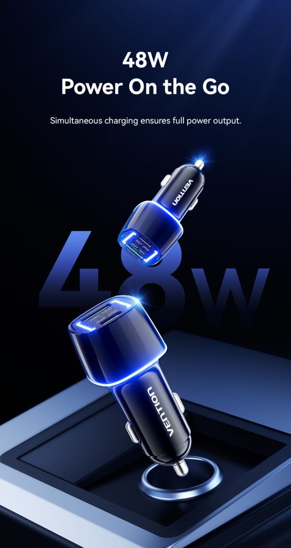 Vention Car Charger Black